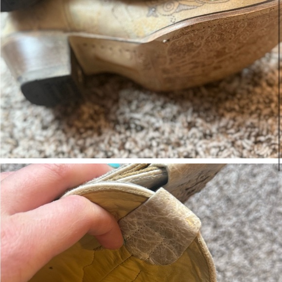 Corral Cream Ankle Boots with Intricate Detailing - Picture 2 of 2